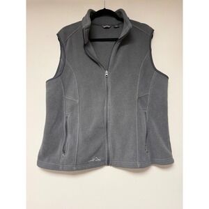 Eddie‎ Bauer Gray Fleece Zip Vest Men's Size XXL Outdoor Layering Warm